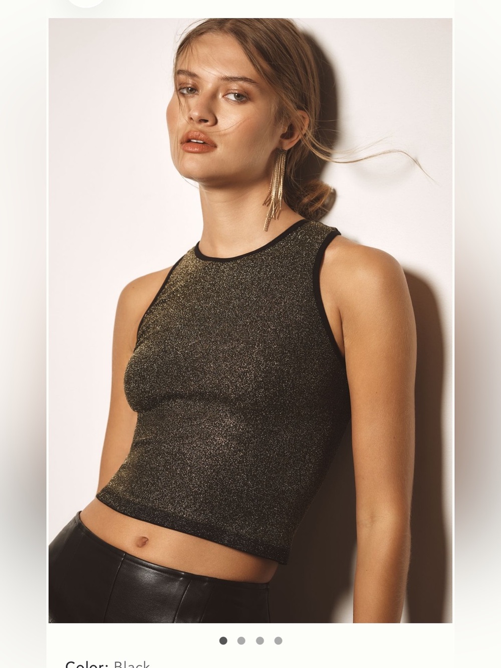 NWT - Anthropologie Reegan Seamless Lurex Ribbed
Crop Tank